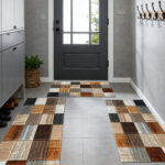Three-piece kitchen rug set, non-slip and washable, abstract pattern kitchen hallway rug, soft and comfortable, suitable for sinks, floors, entrances, hallways and bathrooms. - Image 8