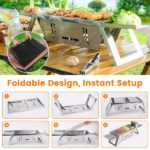 Foldable Charcoal BBQ Grill Stainless Steel Grill Net Easy Setup Portable Tabletop Barbecue Grill for Camping Picnic Outdoor Party Backyard - Image 8