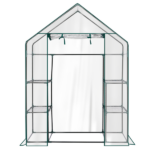 Mini Walk-in Greenhouse with PVC Cover, 4-Shelf Indoor Outdoor Plant Gardening Green House for Garden Backyard, 56" x 29" x 77", Transparent - Image 6
