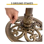 50*50*86cm Ancient Bronze Resin Bird Bath With Lotus Edge & Feeder Tray - Image 7