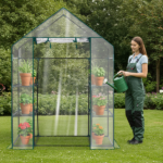 Mini Walk-in Greenhouse with PVC Cover, 4-Shelf Indoor Outdoor Plant Gardening Green House for Garden Backyard, 56" x 29" x 77", Transparent - Image 17