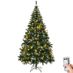 Replace 13564928 7 FT Snow Tipped Artificial Christmas Tree with DIY 150 Warm Lights, Remote Control, 1100 Branch Tips and Sturdy Metal Stand, Green & Snow Tipped - Image 2