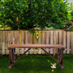 2-Person Rustic Garden Bench, Outdoor Wagon Wheel Porch Bench for Backyard Patio Garden, Brown - Image 3