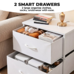 2-Pack 2/4-Drawer Dresser with Metal Frame & Wood Top, Fabric Storage Organizer,White - Image 4