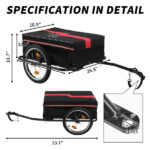 130*68*45cm Steel 100kg 16 Inch Quick Release Wheel Cloth Pocket Trailer Bicycle Trailer Rack - Image 4