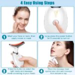 Neck Face Massager Face Sculpting Tool 3 Colour Modes and Vibration for Facial Massager for Double Chin - Red - Image 4