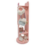 Pink, bow-themed, MDF (medium-density fiberboard) painted finish, 1-door, 1-shelf, rotatable base, children's jewelry mirror cabinet - Image 8