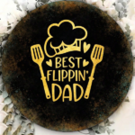 CIFbuy 1pc 2D Flat Round Sign Best Flippin Dad Retro Plaque, "Retro Plaque, 8x8in Kitchen Barbecue Decor" Decor, Father's Day Gift for Dad Garage Bar W TikTok, Tok, temu Self-pickup Logiarics - Image 3