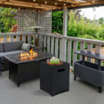 41*41*53.5cm Square Black Gas Storage Garden Iron Side Table - Image 8