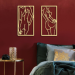 CIFbuy 4 Pcs Metal Wall Art Decor Minimalist Abstract Woman Wall Art Line Drawing metal line art Home Hanging Art Decor for Bedroom Kitchen Bathroom Living Room(Modern,Gold) (TikTok, temu pick-up service) - Image 5