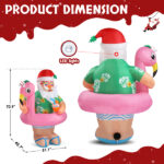 5.9 FT Lighted Christmas Inflatable Decoration, Inflatable Hawaii Santa Claus Outdoor Decoration, Funny Blow Up Yard Decorations with Built-in LED Lights for Holiday Party Front Yard Lawn Garden Decor - Image 11