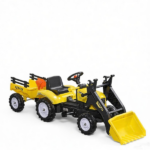 Ride-On Construction Vehicle Toy – Kids Bulldozer/Excavator with Real Dirt Bucket, 6 Wheels & Cargo Trailer - Image 2