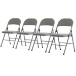 Same code 52529768 4pcs Elegant Foldable Iron & PVC Chairs for Convention & Exhibition Gray - Image 5