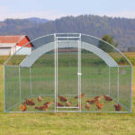 10 x 10 ft Large Metal Chicken Coop, Walk-in Poultry Cage Chicken Hen Run House with Waterproof Cover, Rabbits Cats Dogs Farm Pen for Outdoor Backyard Farm Garden - Image 8