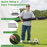 59" Portable Folding Soccer Goal (Size L, Black) - Heavy-Duty Metal Frame, Tear-Resistant PE Net - Image 5
