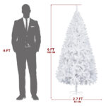 6 FT Artificial Christmas Tree with 800 Branch Tips and Sturdy Metal Stand, White - Image 2