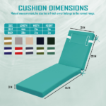 Outdoor Chaise Lounge Cushion, 72 in. x 21 in. x 3 in. Waterproof Fade-Resistant Patio Chair Pad for Pool Beach - Image 4