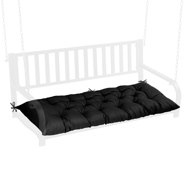 Outdoor Bench Cushion, 60 × 20 × 4 Inch, Tufted Waterproof Swing Cushion with Ties, for Patio Bench or Window Seat
