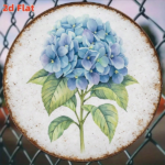 CIFbuy 1pc Vintage Blue Hydrangea Round Sign 8x8in, "" Round Sign 8x8in, 8x8in, 2D Flat Decorative Plaque For Kitchen Garden TikTok, TikTok, temu emu Self-pickup Logirdics - Image 4