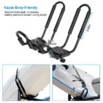 Universal Kayak Roof Rack, 1 Pairs-Bar Rack HD Kayak Carrier Canoe Boat Surf Ski Roof Top Mount Car SUV Crossbar - Image 4