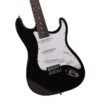 Rosewood Fingerboard Electric Guitar Black w/ White - Image 7
