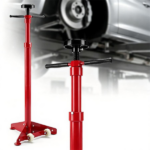 Adjustable Underhoist Support Jack Stand, 1654 LBS Max Load Triangular Base Hoist Support Stand with Rolling Wheels Anti-Slip Rubber Platform for Professional & Home Workshop Car Maintenance -Red - Image 5
