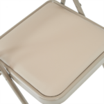 4pcs Elegant Foldable Iron & PVC Chairs for Convention & Exhibition Light Brown - Image 8