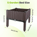Raised Garden Bed Planter Box, 3 Size Options Self-Watering Elevated Garden Bed, Lightweight PP Material Planting Container for Vegetables Herbs Flowers Outdoor Patio Balcony-S - Image 11