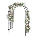 134*59*213cm Double Layer Iron Art Arc Top Iron Arch Black - Image 2