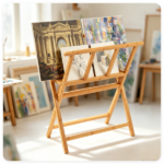 Natural Bamboo Art Storage Rack, Heavy-Duty Canvas Print Display Stand Holds Artwork Up to 34"x19", 22LBS Capacity Art Organizer for Studio Gallery Classroom - Image 9