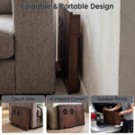 Adjustable Bamboo Laptop Bed Tray with Storage Drawer, 4 Tilt Angles 9"-11.5" Height Foldable Lap Desk Ventilation Holes Anti-Fall Baffle for Bed Sofa Picnic Brown - Image 11