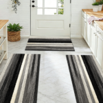 Three-piece kitchen rug set, non-slip and washable, abstract pattern kitchen hallway rug, soft and comfortable, suitable for sinks, floors, entrances, hallways and bathrooms. - Image 11