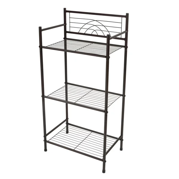 3 Shelves Tiered Iron Storage Shelf in Oil Rubbed Bronze