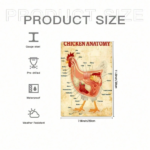 CIFbuy 1pc Classic Chicken Anatomy Metal Tin Sign 8x12 Inch, Inch, Vintage Retro Unframed Iron Wall Art, Oblong Horizontal Plaque For Home Ba ikTok, ikTok, ll Art Self-chckup Logiop Bad Iron - Image 2
