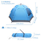 3-4 Person Automatic Family Tent Instant Pop Up Waterproof for Camping Hiking Travel Outdoor Activities - Image 7
