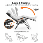 2-Pack Zero Gravity Lounge Chairs,Folding Recliners with Pillow & Cup Holder for Outdoor Patio, Pool, Beach (Shipment from Walmart) - Image 2