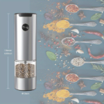 1pc Electric Salt and Pepper Grinder, One-handed Automatic Operation, white LED Light, Dual Charging Base, Adjustable Coarseness, Battery Powered, Generous Capacity - Image 3