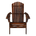 Folding Wooden Adirondack Lounger Chair with Natural Finish - Image 9