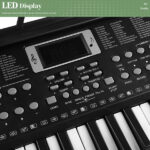 [Do Not Sell on Amazon] GEP-203 61 Key Keyboard with Piano Stand, Piano Bench, Built In Speakers, Headphone, Microphone, Music Rest, LED Screen, 3 Teaching Modes for Beginners - Image 4
