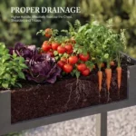 Bed - Cedar Planter with Non-Woven Liner, Bottom Drainage, 30-Inch Height, 48 x 24 x 30 in Sizes for Outdoor Plants Gray (Shipment from Walmart) - Image 5