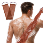 African exfoliating shower net with drawstring, deep cleansing for back and full body bathing, reusable skin-softening bath sponge net - Image 2