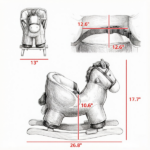 Brown Kids Rocking Horse – Wooden Base Ride-on for Indoor Pretend Play Activity 18-36 Months - Image 3