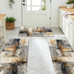 Three-piece kitchen rug set, non-slip and washable, abstract pattern kitchen hallway rug, soft and comfortable, suitable for sinks, floors, entrances, hallways and bathrooms. - Image 9