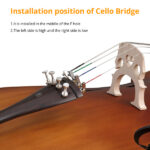Full Side 4/4 Matte Natural Color Spruce Panel Cello with Bag Bow Rosin Bridge Strings - Image 7