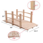 Replace 50941446 Arch Bridge Small Wooden Bridge Courtyard Outdoor Anticorrosive Wood Landscape Bridge Burlywood - Image 3