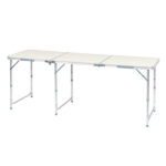 180 x 60 x 70cm Aluminum Alloy Folding Table White - Image 21