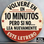 CIFbuy 1pc 8x8in Vintage "Be Back in 10 Minutes" Round Sign, "Be Back in 10 Minutes" Round Sign, "Please Read This Sign Again" in 10 Minutes" Round Sign, Minutes" Round Sign, "Please Read This Sign Again" TikTok, TikT Self-pickup Logiaiics - Image 7