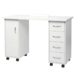 Manicure Nail Table with Drawer White - Image 8