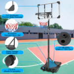 16" Portable Basketball Hoop Outdoor | 5.6ft ~7ft Stepless Adjustable Height Basketball Goal System for Driveway, Backyard, for All Ages,Basketball Goal System Indoor Outdoor for Kids Teens Adults - Image 5