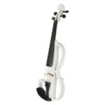 Full Size 4/4 Bunnel Edge Electric Silent Violin with Case Bow Rosin Headphone Connecting Line White - Image 11